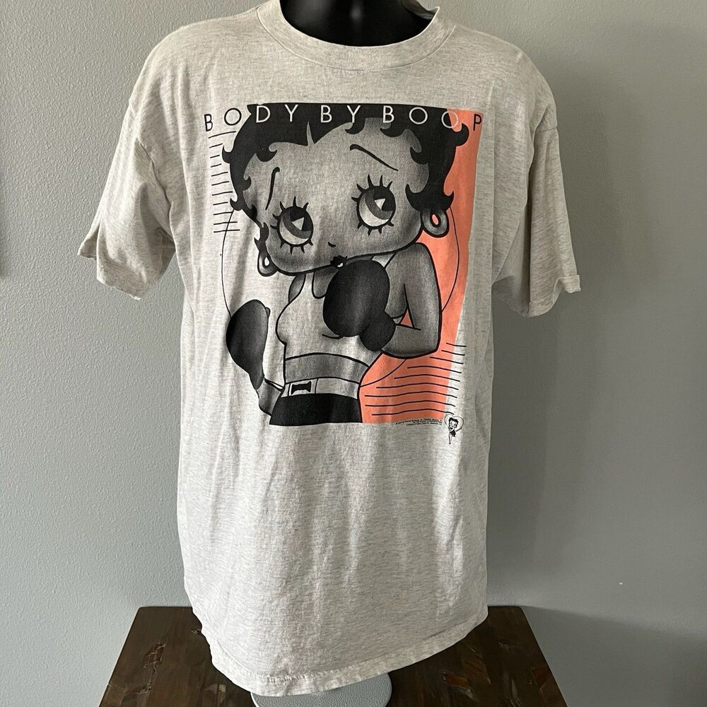 Vintage 90s Betty Boop "Body by Boop" Tultex Tag T-shirt XL 1996 Made in USA
